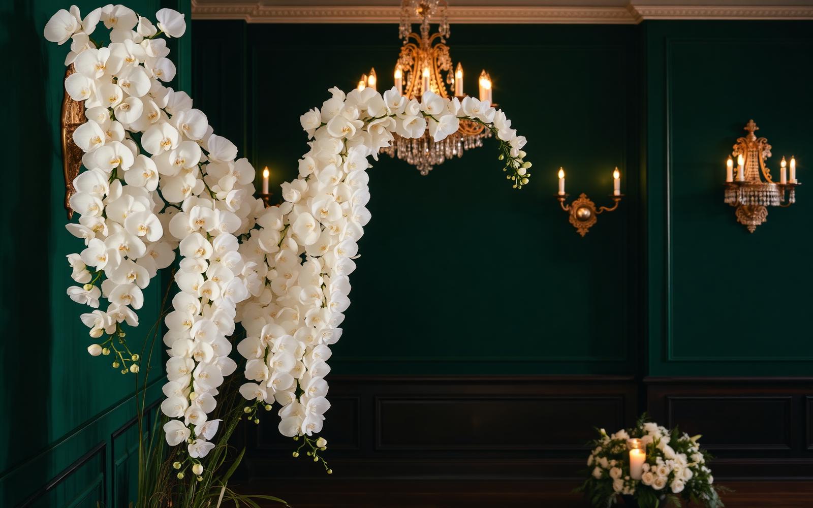 Cascading white florals